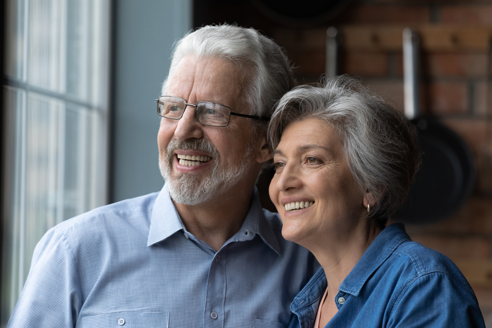 senior couple smiling